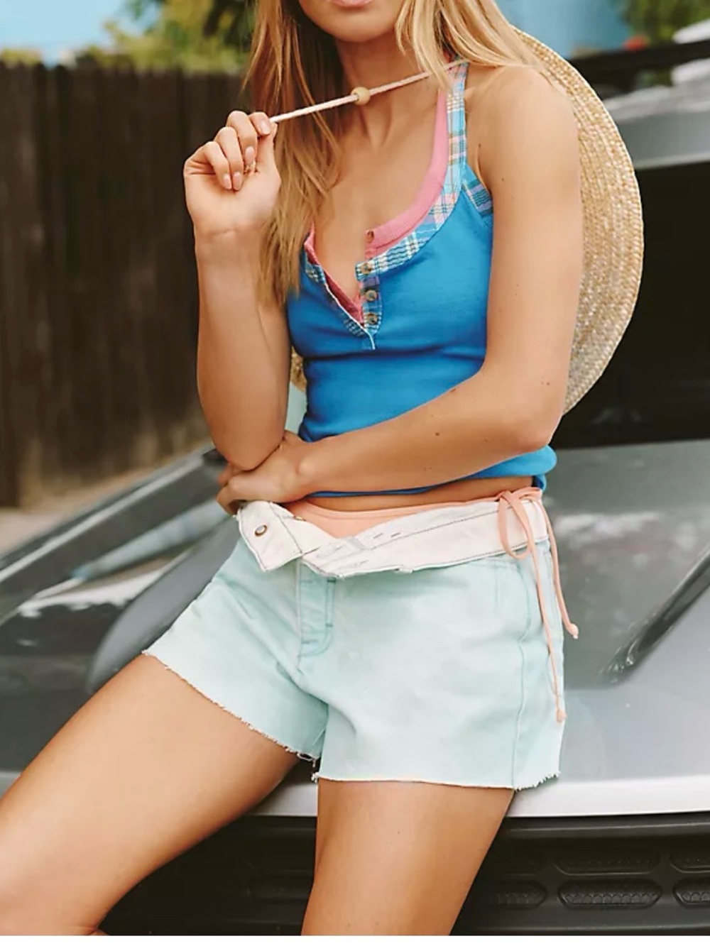 Anthropologie Pilcro Light Aqua Mint Denim Shorts
